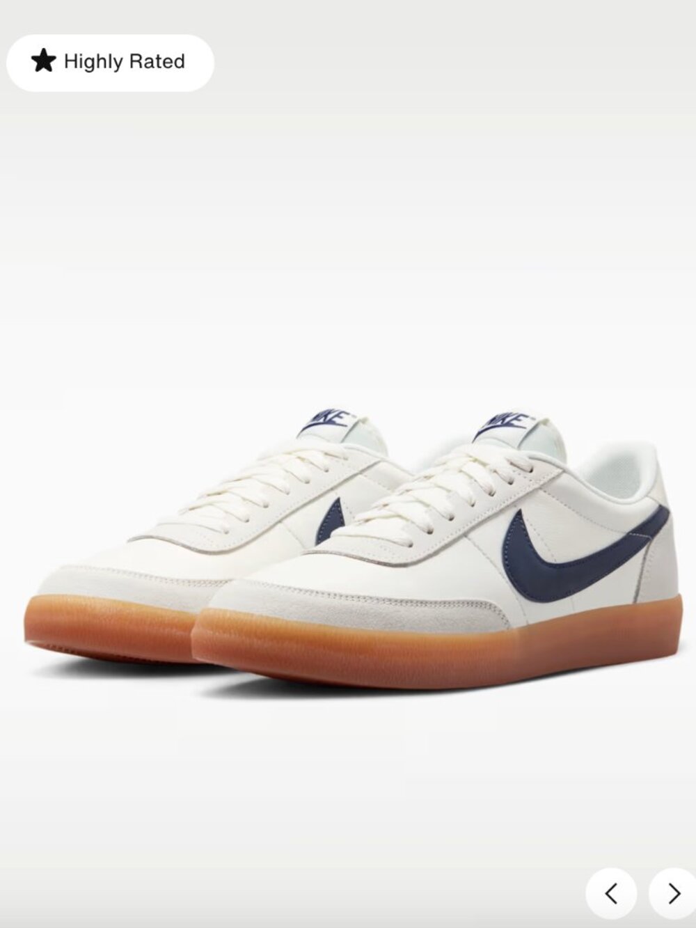 Nike KillShot 2 Leather Sail/MIdnight Navy/Gum Yellow Sneaker NIB